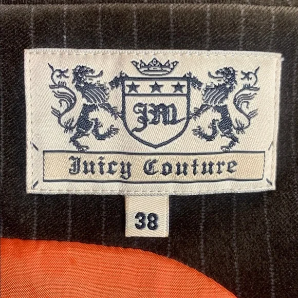 RARE vintage y2k Juicy Couture pinstriped   Velvet Blazer size 38 - Picture 4 of 11